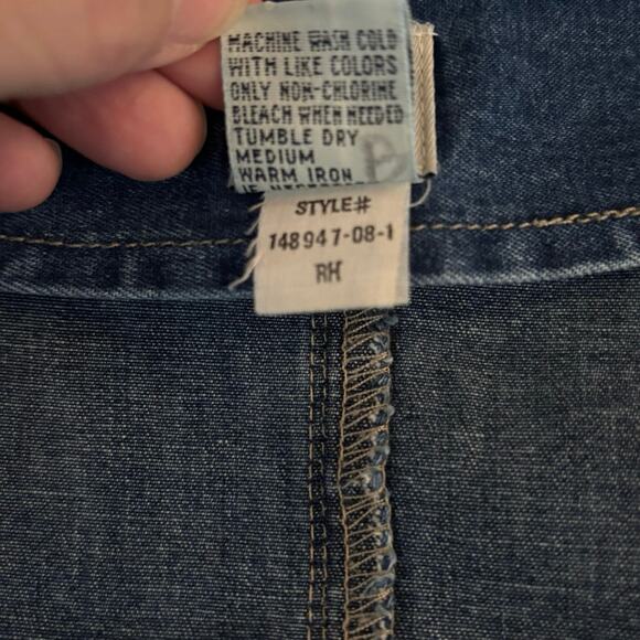 Vintage Gap Size XS Chambray Denim Midi Dress Jumper Tank Modest Y2K 90s - Picture 4 of 4